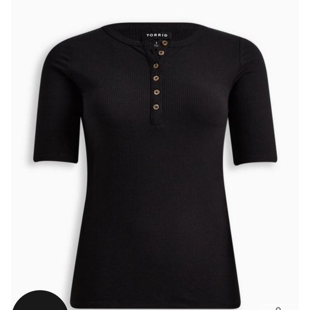 Torrid Soft Rib Henley Elbow Sleeve Tee Size 0